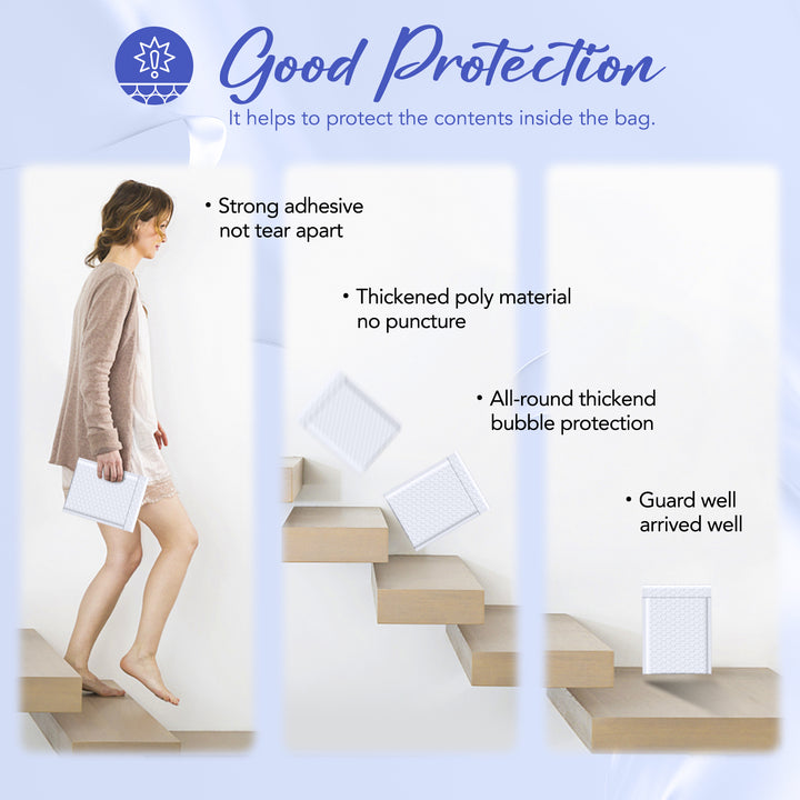 Sobre de burbujas de 5,75 x 8,5 pulgadas | Tamaño útil: 5 x 7 pulgadas