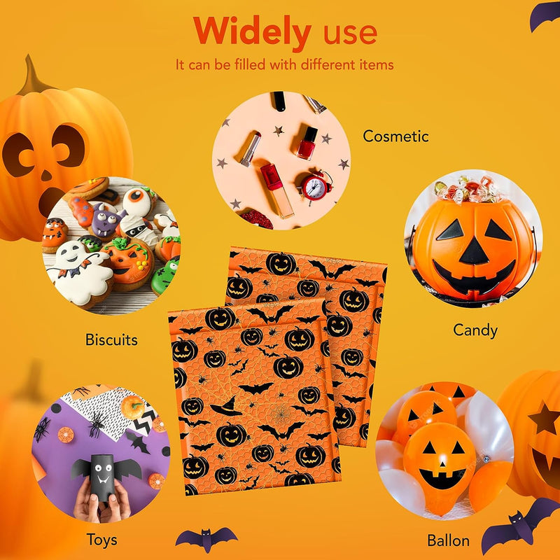 8.5x12 Halloween Decorations Color Printing Bubble-Mailer Padded Envelope | Orange