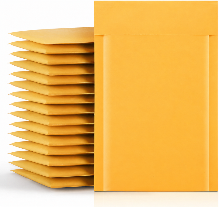 4x8  Kraft Bubble Mailer Padded Envelope  #000 | Usable Size 4x7"| Yellow
