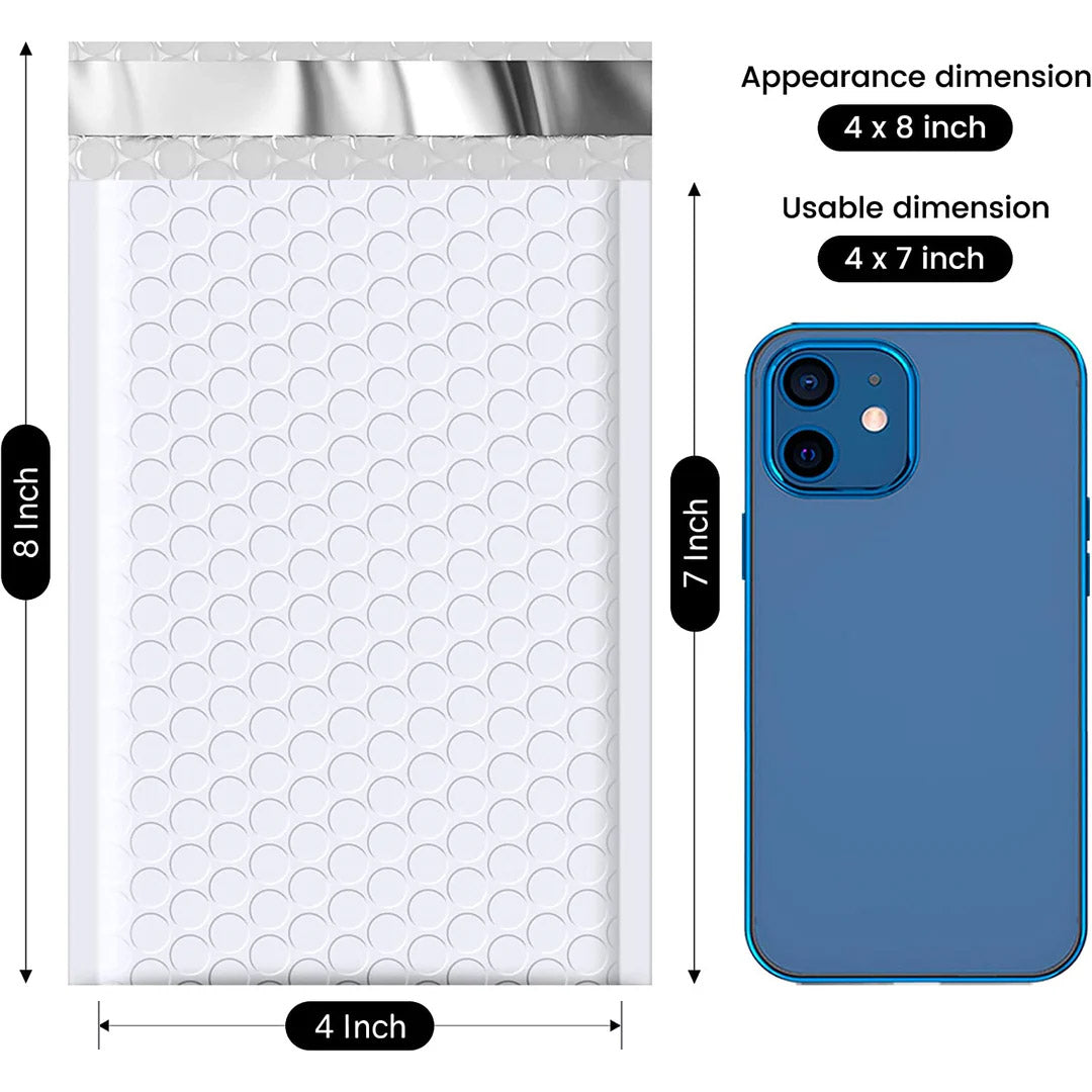Sobres de burbujas de 4 x 8 pulgadas n.° 000 | Tamaño útil: 4 x 7 pulgadas