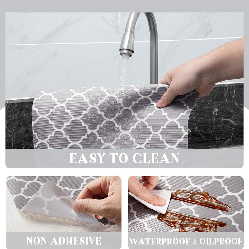 12in x 30FT Gray Non Adhesive Kitchen Shelf Liner 2 Roll