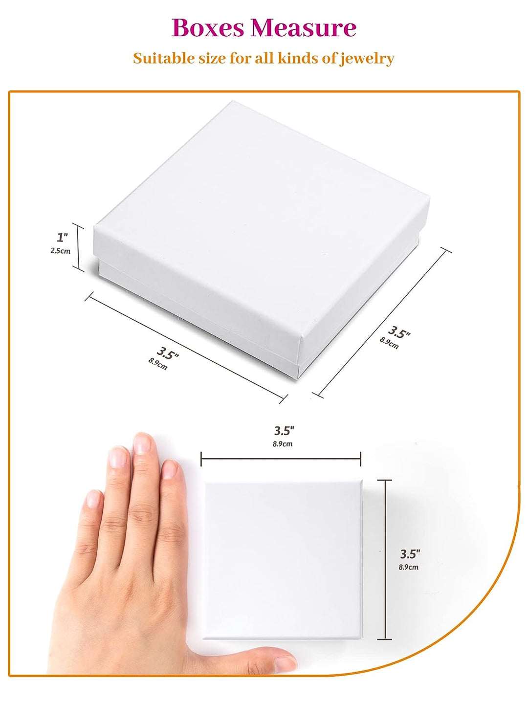 3.5x3.5x1 Inch Jewelry Kraft Gift Boxes With Lids