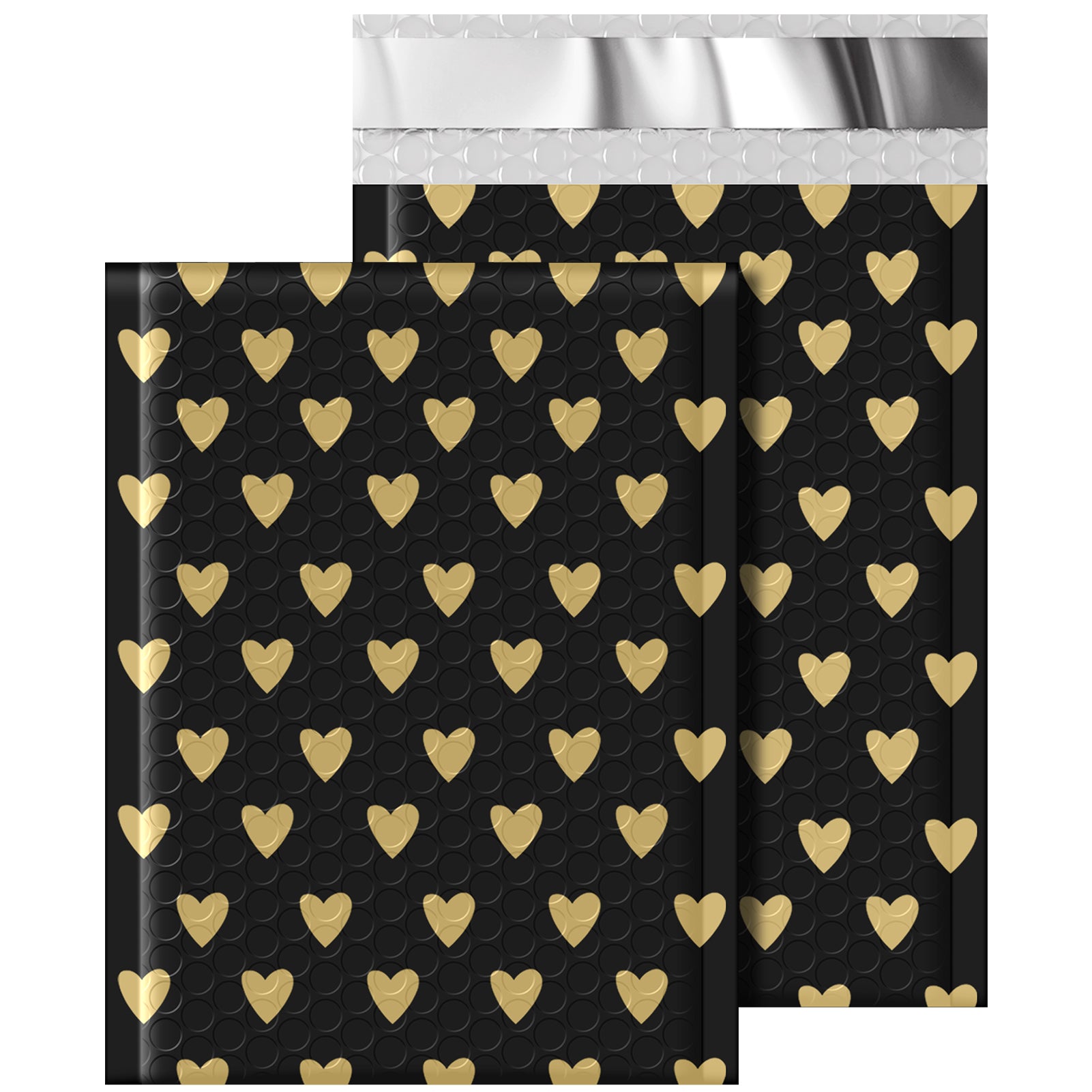 6x10 Color Printing Bubble-Mailer Padded Envelope / Gold Heart