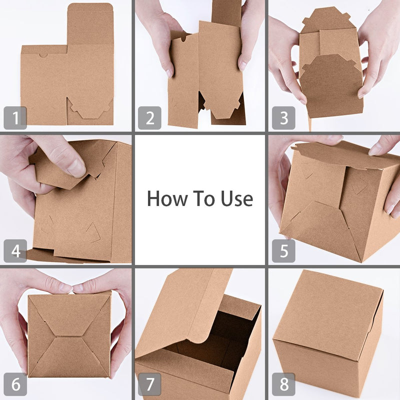 6x6x6 Inch Cardboard Gift Box with Lids Brown