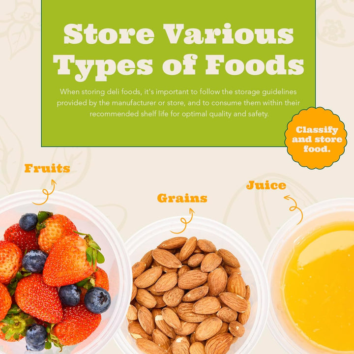 Juego de 48 recipientes de plástico para almacenar alimentos y bebidas de 16 oz (2 tazas/1 pinta) con tapas