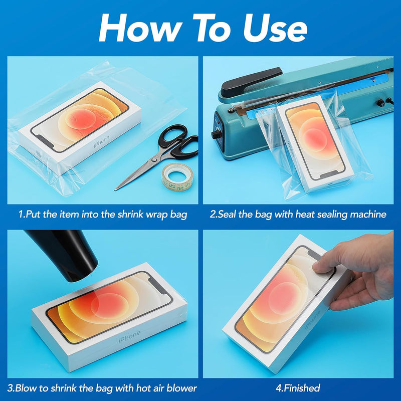 10x14 Inch  Clear PVC Heat Shrink Wrap Bags