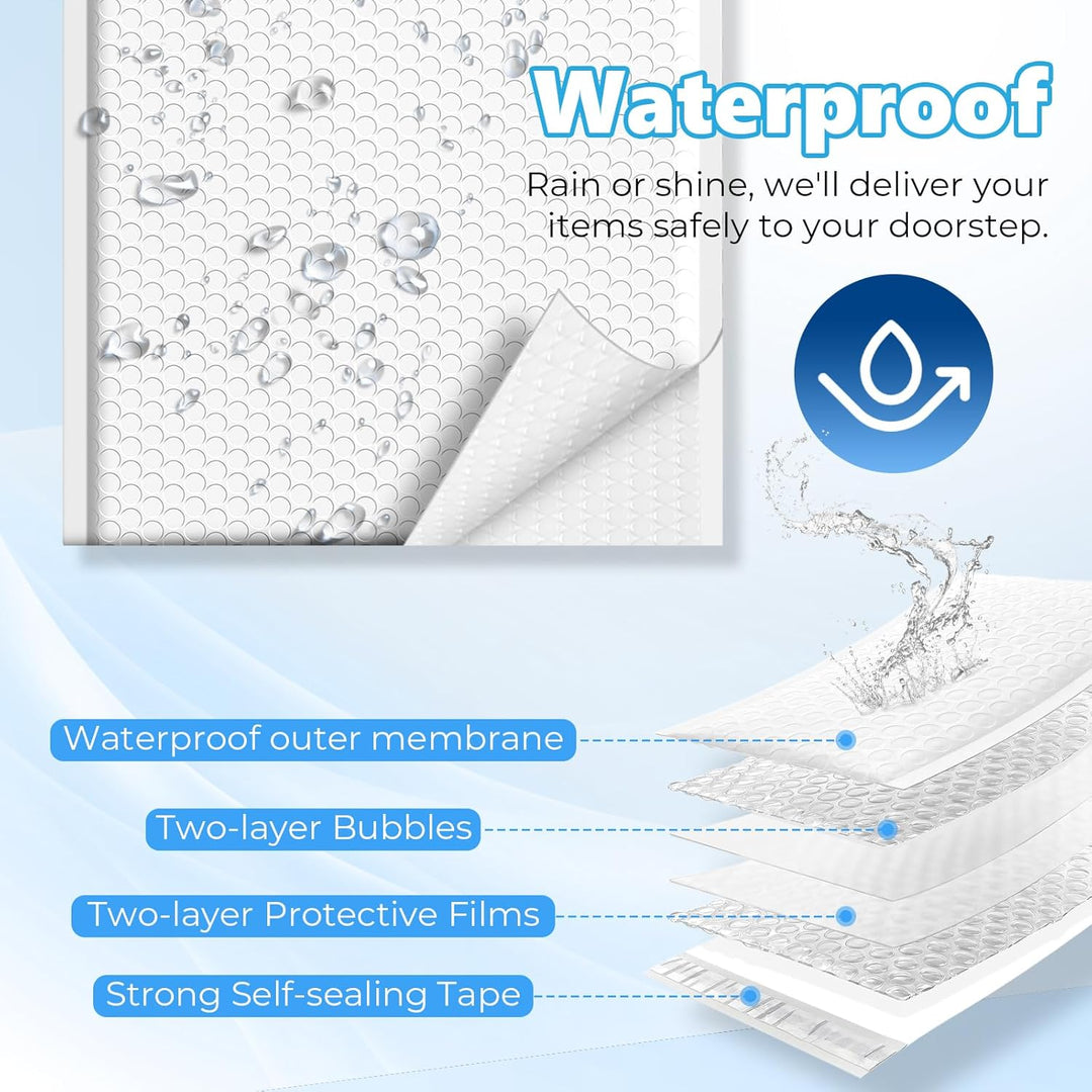 Sobre de burbujas de 5,75 x 8,5 pulgadas | Tamaño útil: 5 x 7 pulgadas