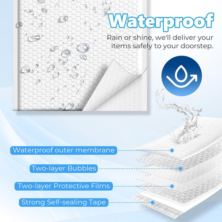 Sobre de burbujas de 5,75 x 8,5 pulgadas | Tamaño útil: 5 x 7 pulgadas