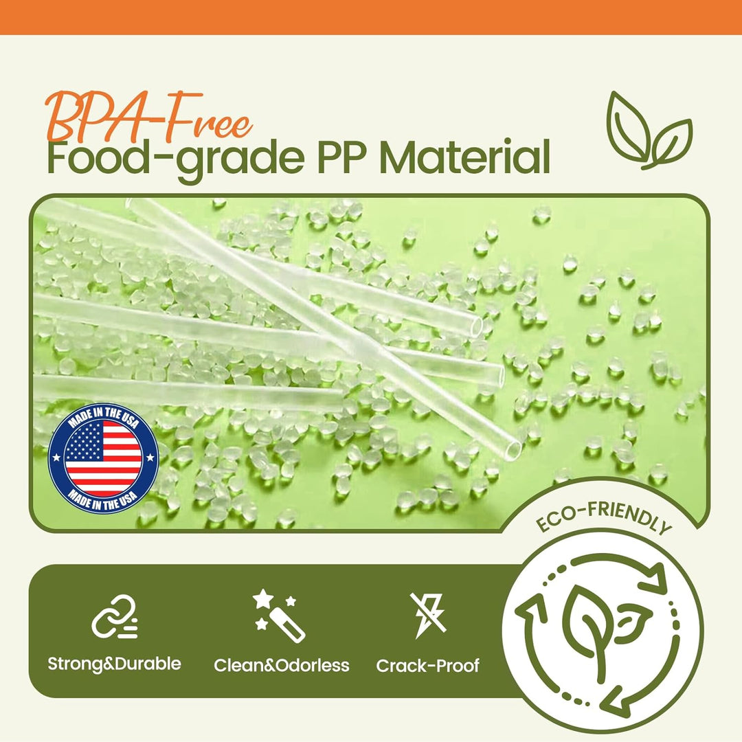 Pajitas de plástico transparente envueltas individualmente de 10,2" x 0,23" (3000 unidades)