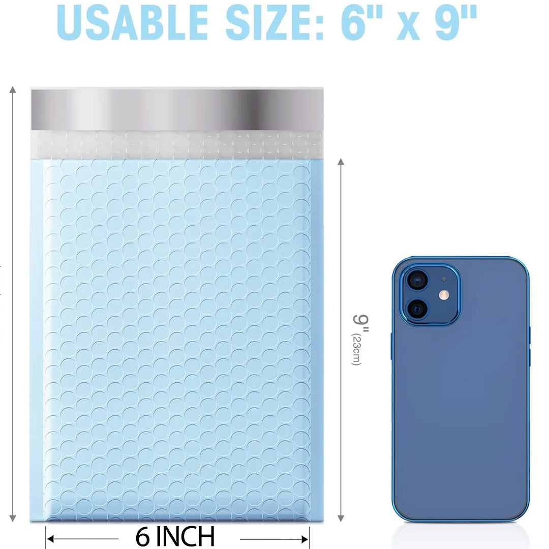 Sobre de burbujas 6x10 n.° 0 | Tamaño útil: 6x9" | Azul claro