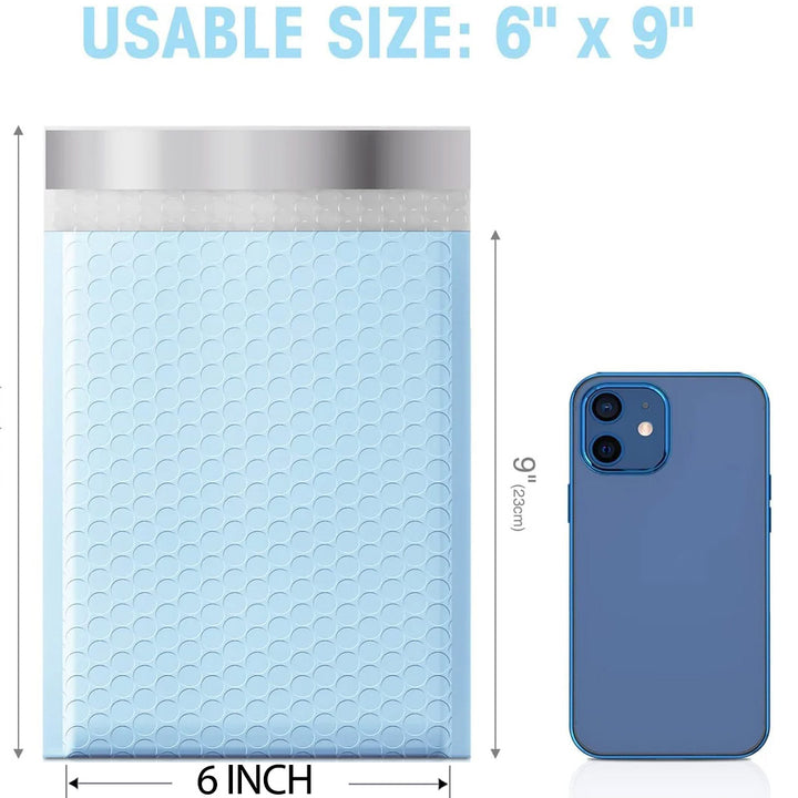 Sobre de burbujas 6x10 n.° 0 | Tamaño útil: 6x9" | Azul claro