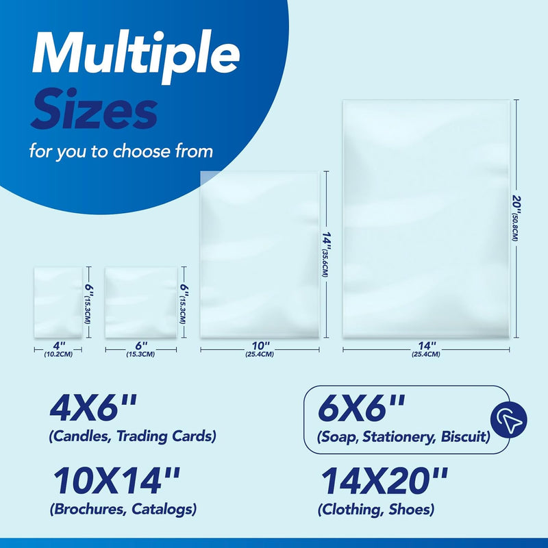 6x6 Clear PVC Heat Shrink Wrap Bags 2