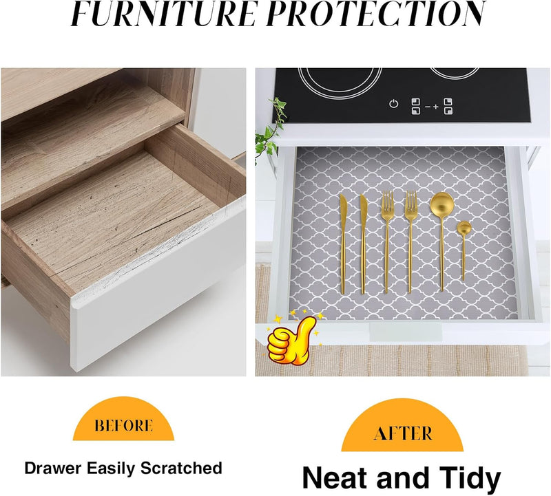 12X60 Inch Non Adhesive Kitchen Shelf Liner 5 Roll
