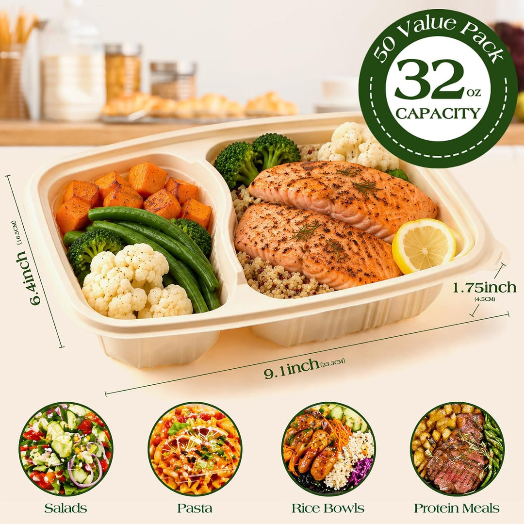 200 Pack 32OZ Cornstarch Meal Prep Containers Wholesale