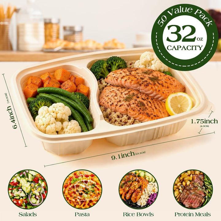 200 Pack 32OZ Cornstarch Meal Prep Containers Wholesale