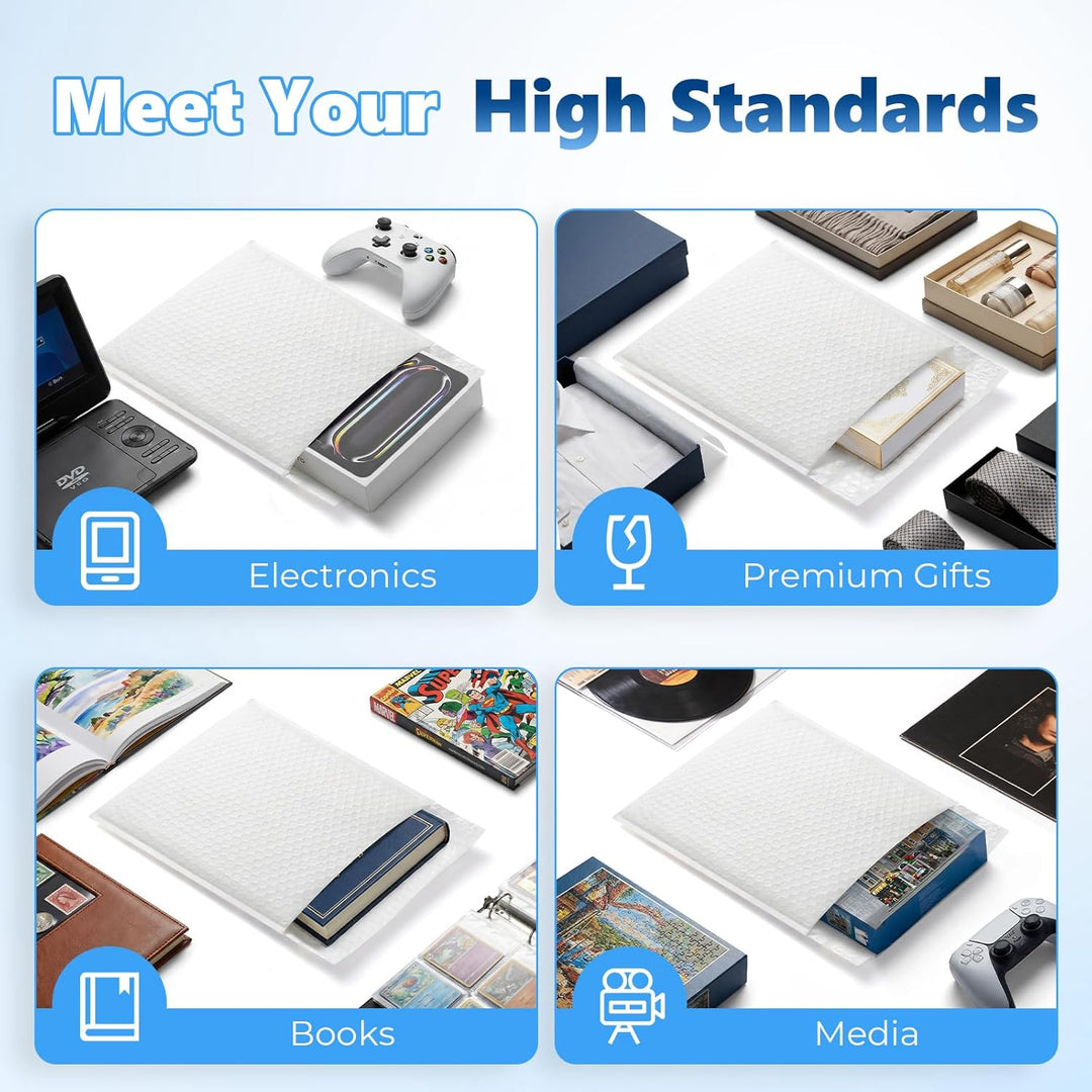 Sobre de burbujas de 5,75 x 8,5 pulgadas | Tamaño útil: 5 x 7 pulgadas