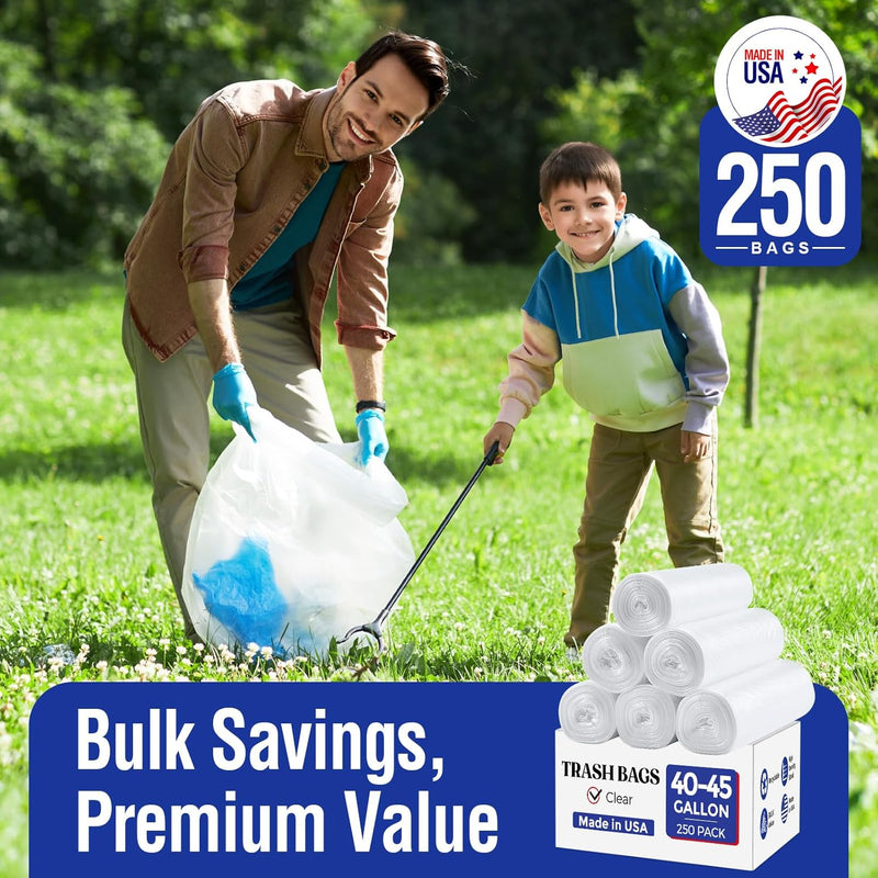 40-45 Gallon Trash Bags 250 Count