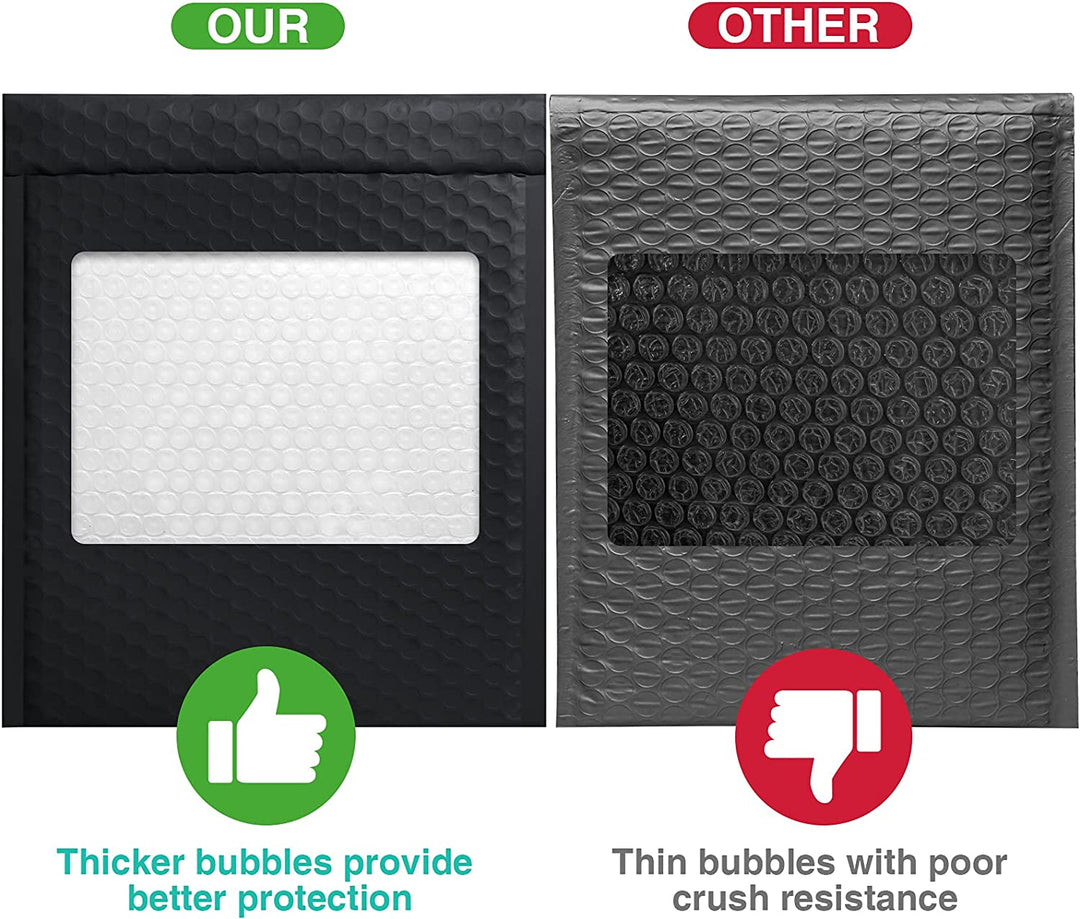 8.5x12 Bubble-Mailer Padded Envelope | Black