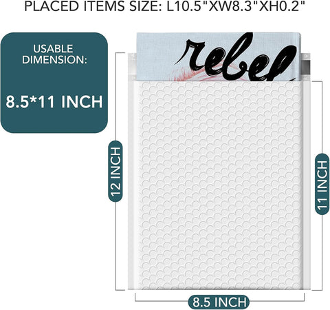 8.5x12 Bubble-Mailer Padded Envelope | White - JiaroPack