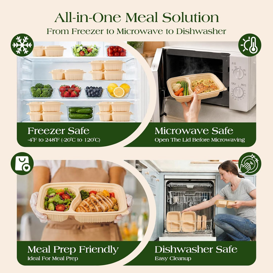 200 Pack 32OZ Cornstarch Meal Prep Containers Wholesale