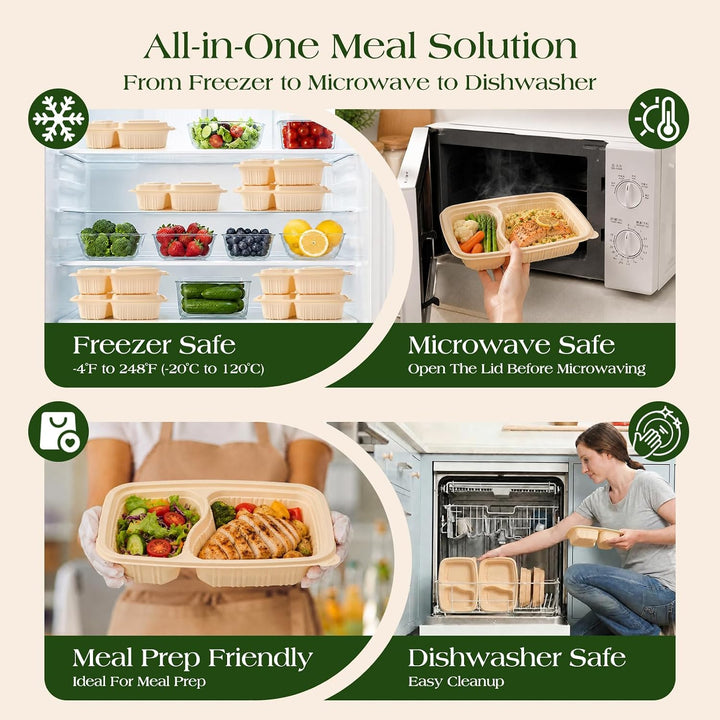 200 Pack 32OZ Cornstarch Meal Prep Containers Wholesale