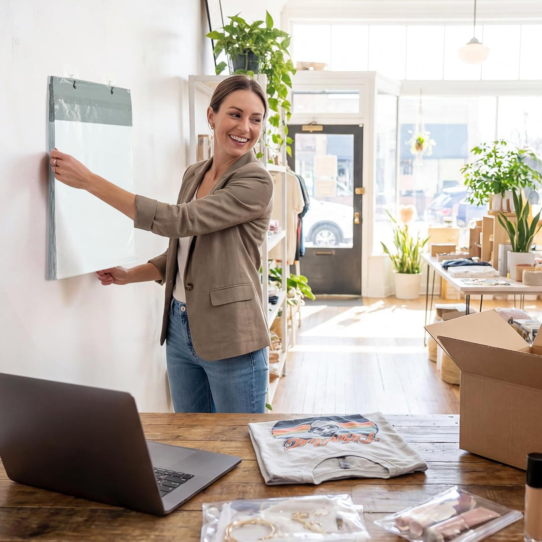 12x15.5 Inch Hangable Poly Mailers with Tear Strip 300pack