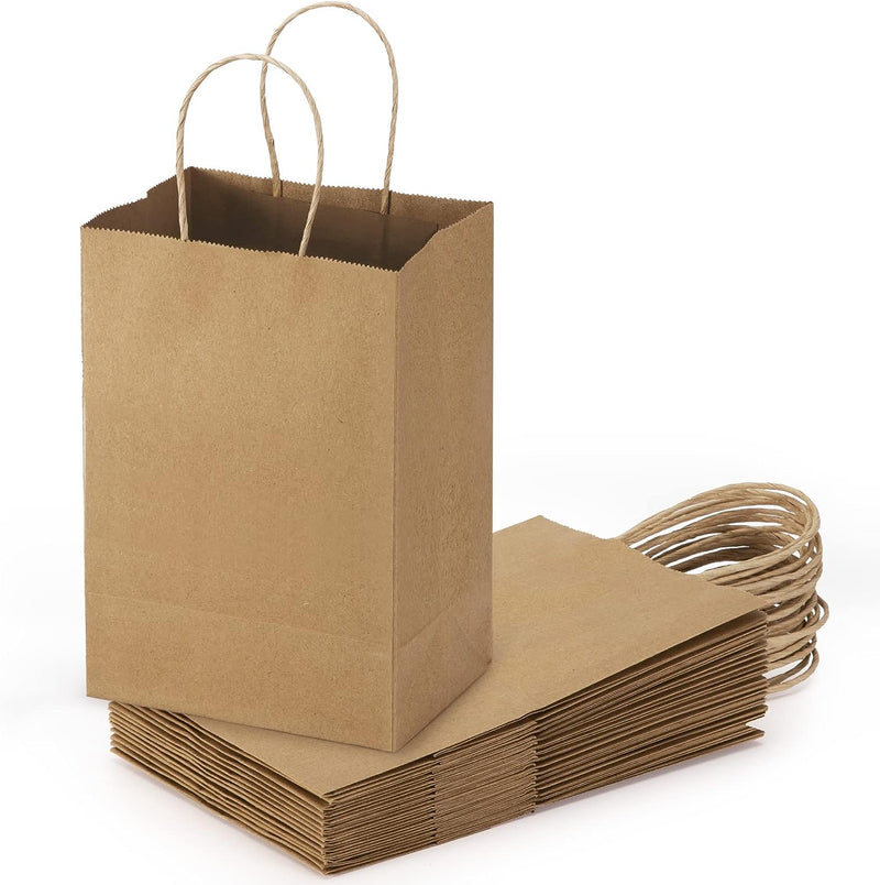 5.25x3.75x8 Inch Kraft Paper Gift Bags