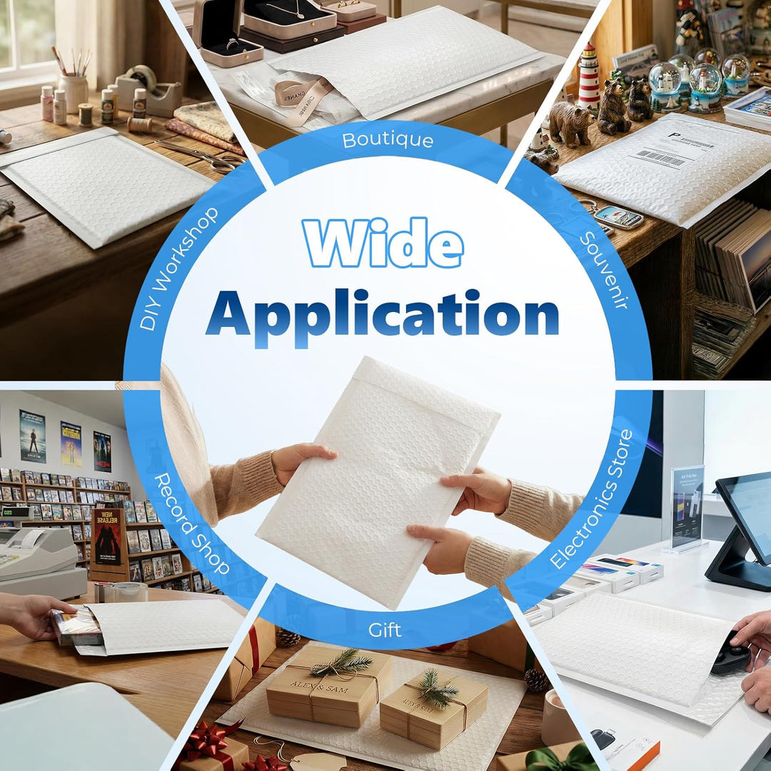 Sobre de burbujas de 5,75 x 8,5 pulgadas | Tamaño útil: 5 x 7 pulgadas