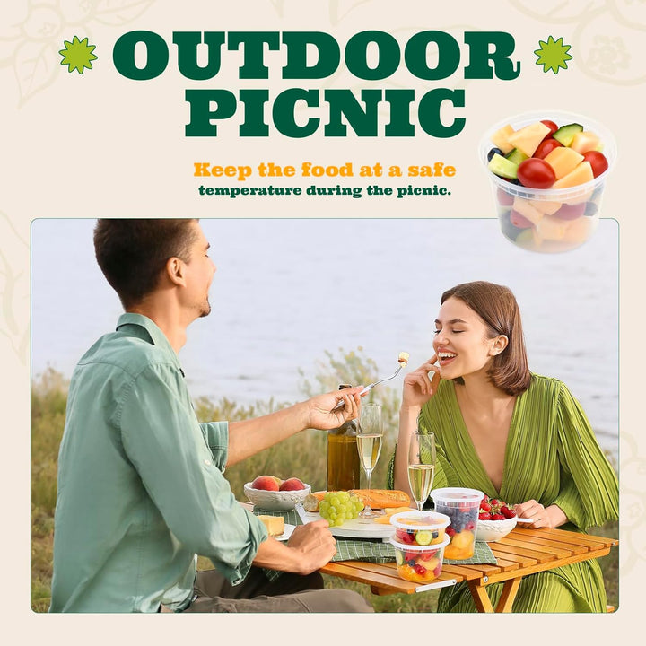 Paquete de 48 recipientes para comida, charcutería y sopa con tapa, de 8 oz (1 taza).