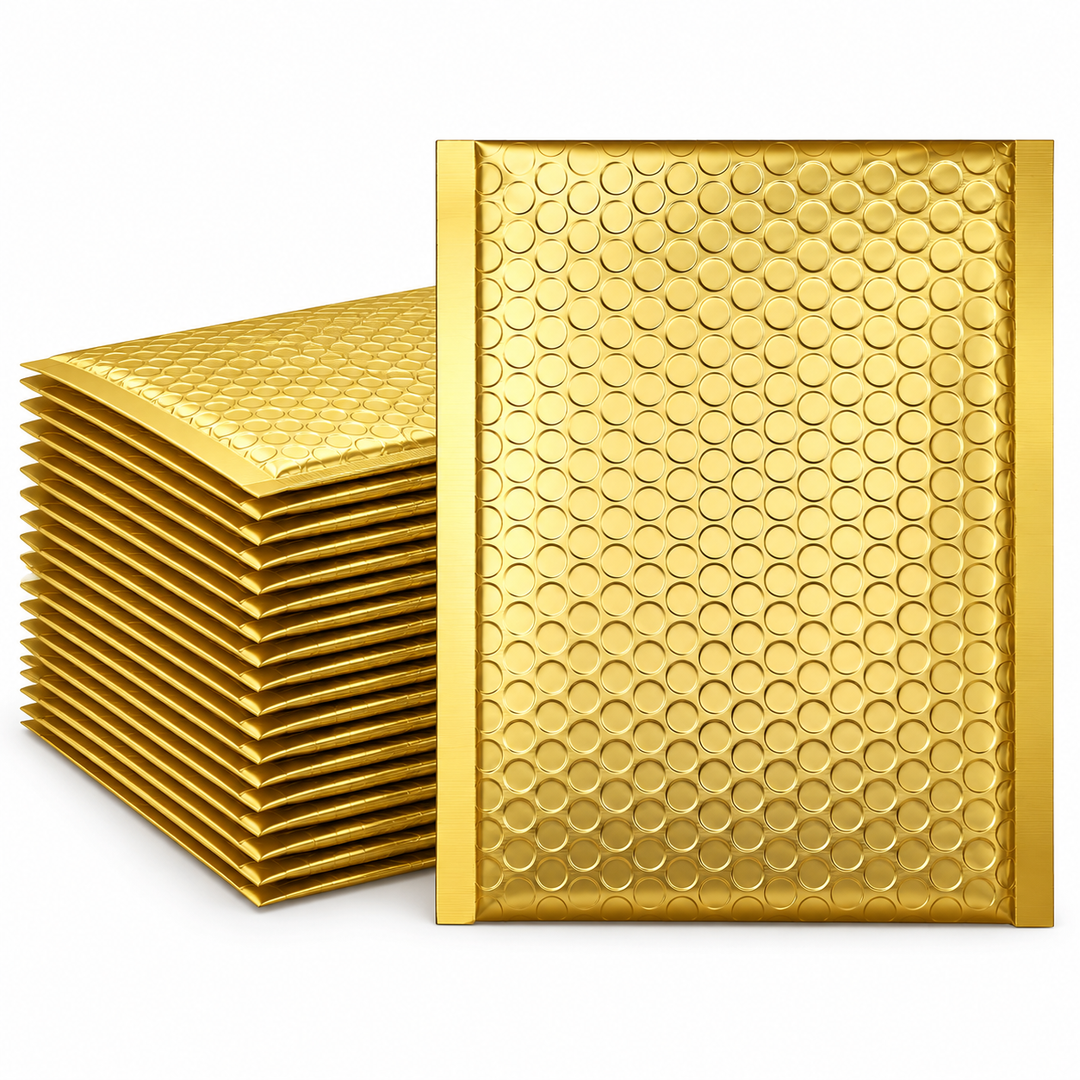 6x10 Bubble Mailer #0 | Usable Size 6x9" | Gold