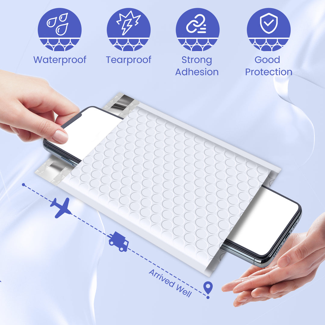 Sobre de burbujas de 5,75 x 8,5 pulgadas | Tamaño útil: 5 x 7 pulgadas