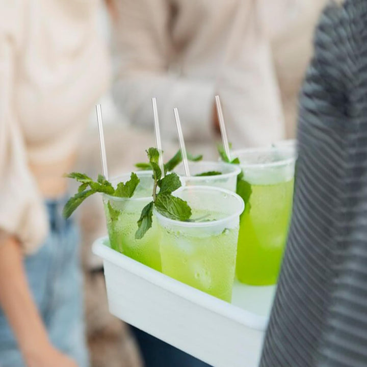 Pajitas de plástico transparente envueltas individualmente de 7.8" x 0.23" (3000 unidades) 