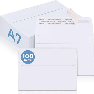 5x7 Inch A7 White Self-Seal Envelopes
