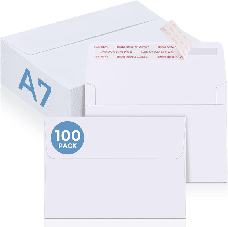 5x7 Inch A7 White Self-Seal Envelopes