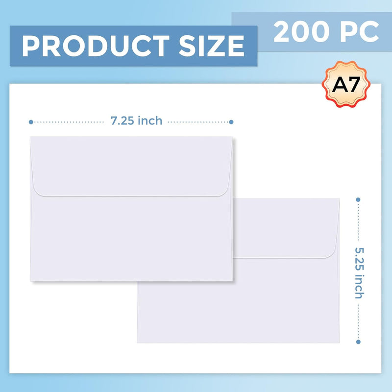 5x7 Inch A7 White Self-Seal Envelopes