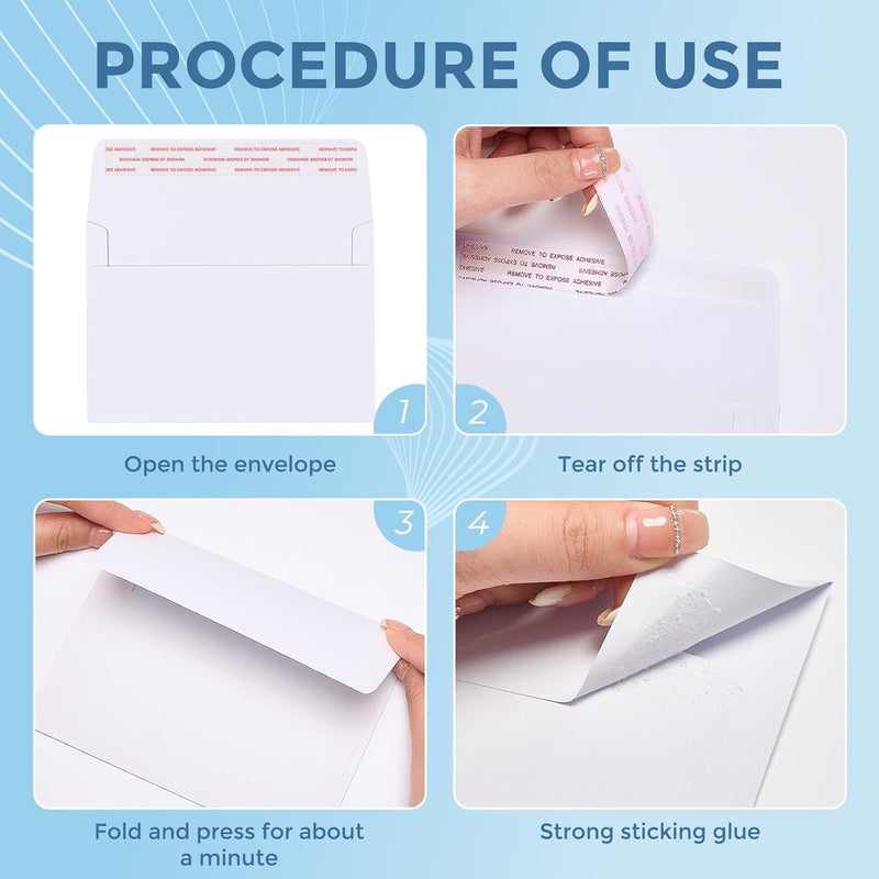 5x7 Inch A7 White Self-Seal Envelopes