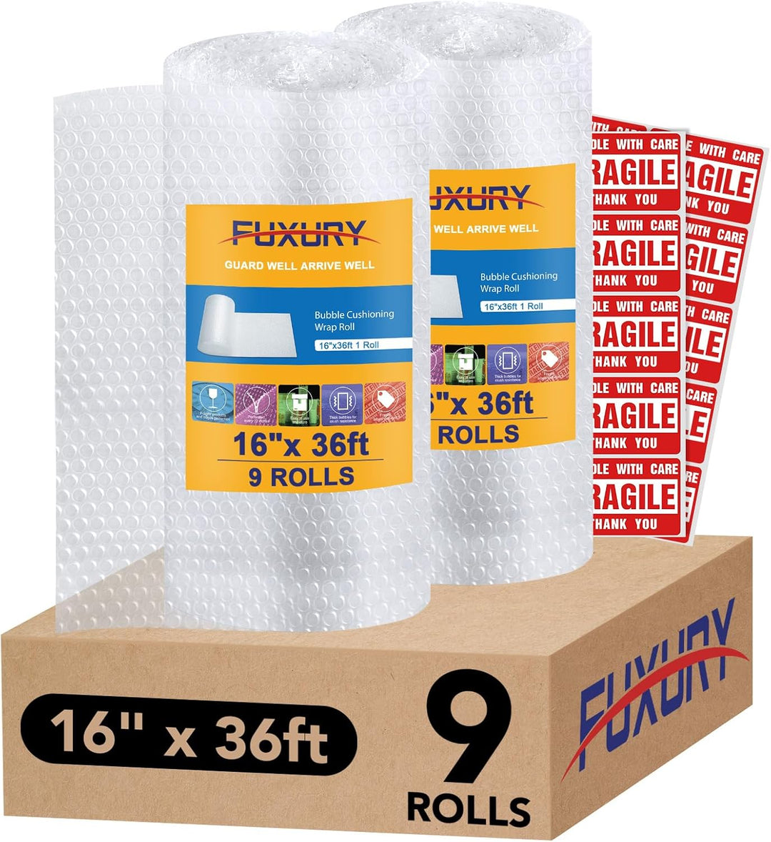 16 Inch x 36ft Total Bubble Cushioning Wrap for Packing