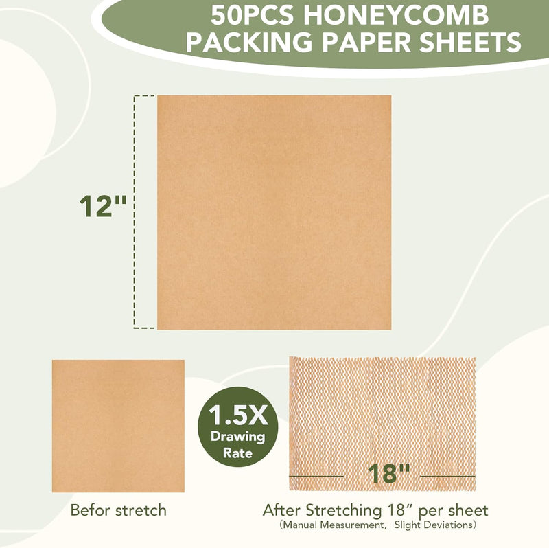 12x12 Inch Honeycomb Packing Paper Sheets