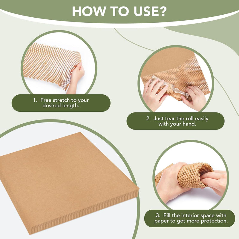 12x12 Inch Honeycomb Packing Paper Sheets