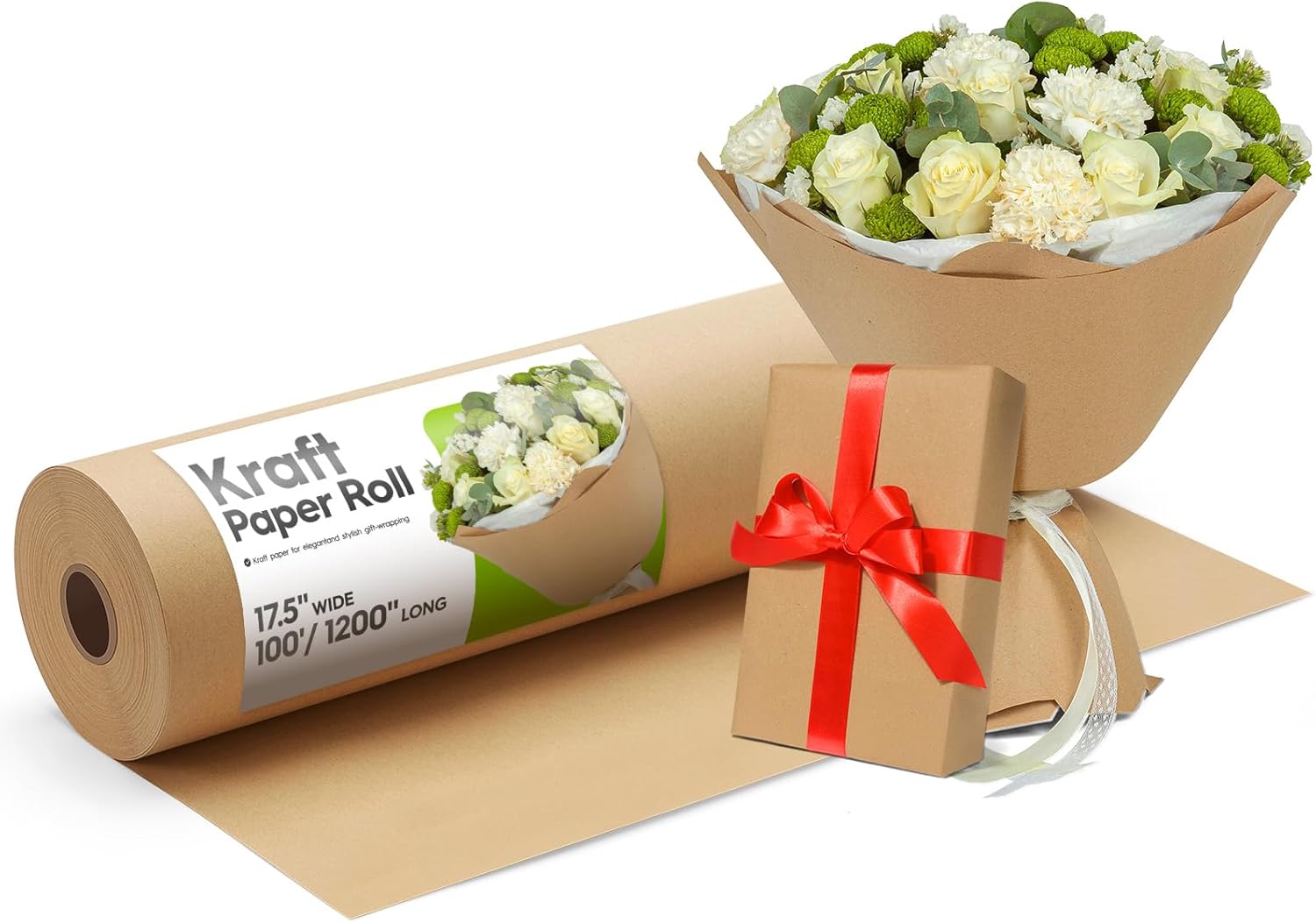 17.5 Inch Brown Kraft Paper Roll Craft Wrapping Paper