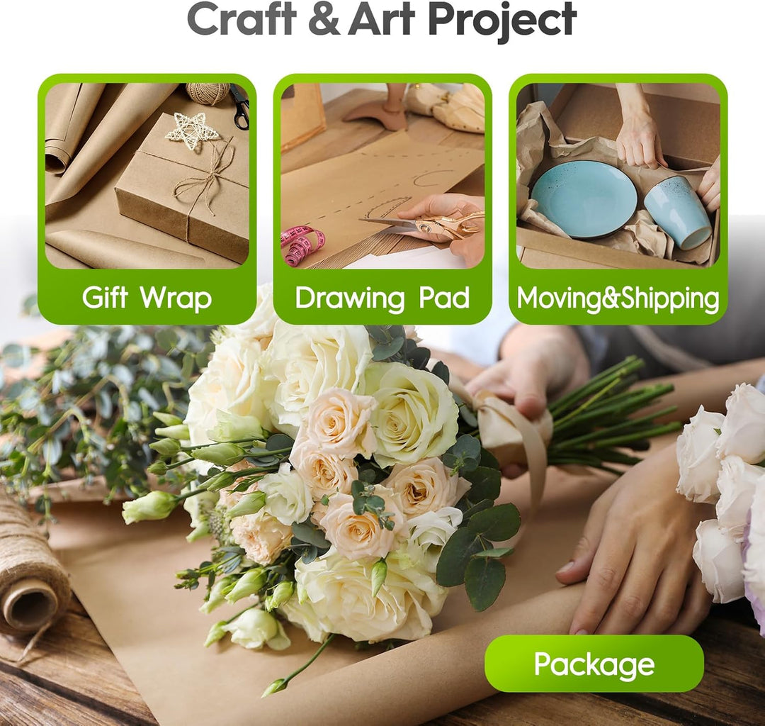 17.5 Inch Brown Kraft Paper Roll Craft Wrapping Paper