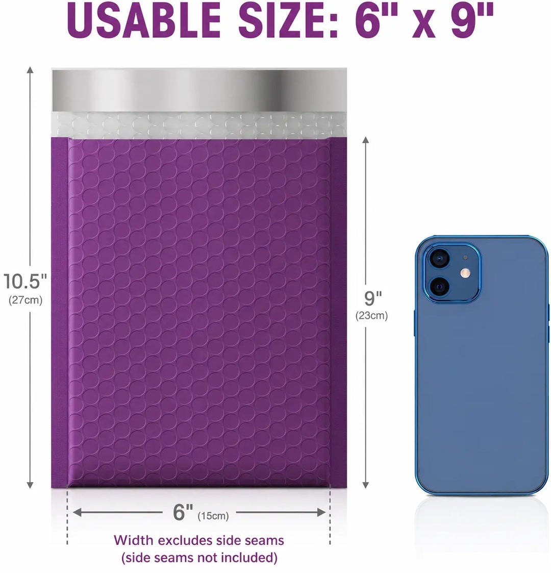 6x10 Bubble Mailer  #0 | Usable Size 6x9" | Purple