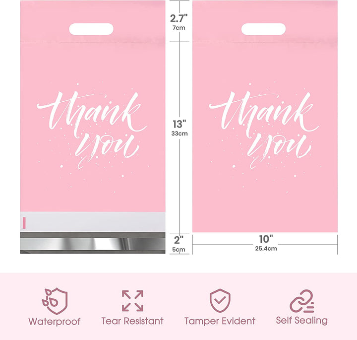 thumbnail image 2 of 1000 Count Hot Pink 10x13 Poly Mailers – Boutique Quality Shipping Envelopes (Recyclable) 2 of 12