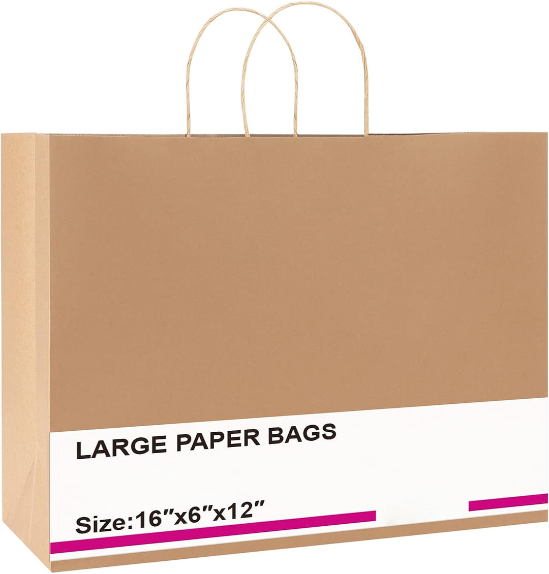 16x6x12 Inch Kraft Paper Gift Bags