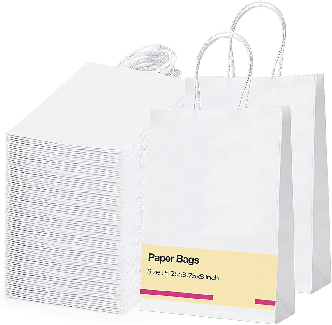Flexicore Black Kraft Paper Bags - 8x4.75x10.25 Inches, 5 Pack, With Rope Handles