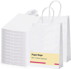5.25x3.75x8 Inch Kraft Paper Gift Bags | 200 Pack Wholesale