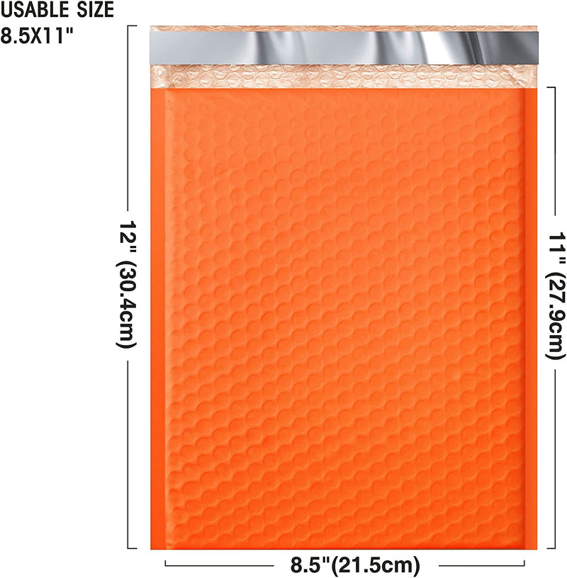 8.5x12 Bubble-Mailer Padded Envelope | Orange - JiaroPack