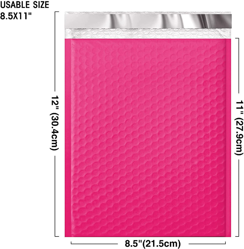 8.5x12 Bubble-Mailer Padded Envelope | Hot Pink - JiaroPack