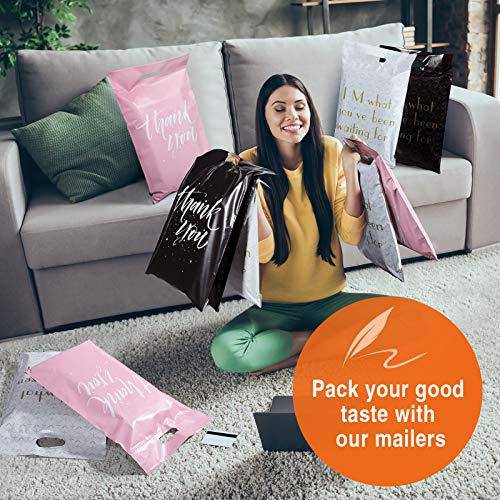 12x15.5 Poly-Mailer Self-Sealing Envelope Shipping Bags with Handle | Sakura Pink - JiaroPack