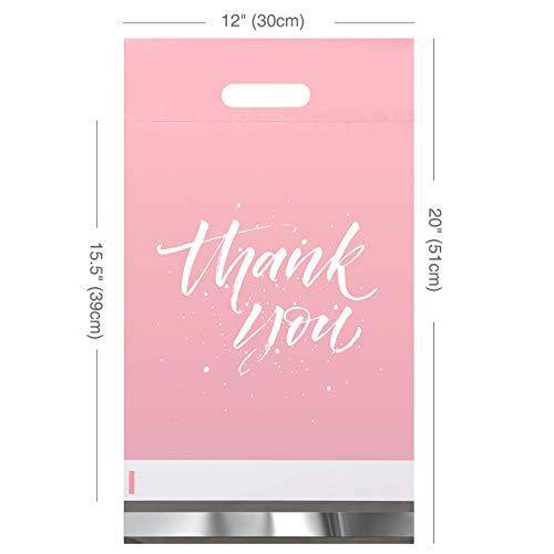 12x15.5 Poly-Mailer Self-Sealing Envelope Shipping Bags with Handle | Sakura Pink - JiaroPack